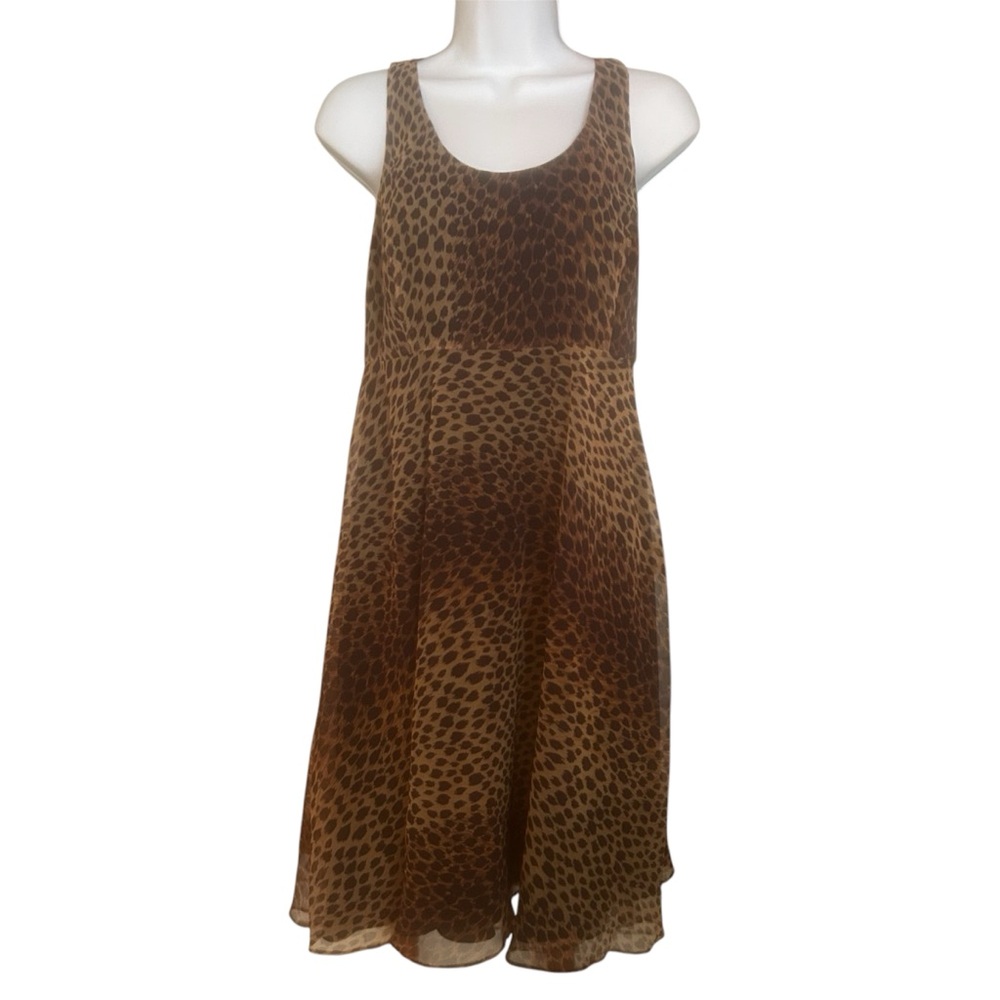 A.B.S Leopard dress. A-lined. Size 8. Lined with back zipper.